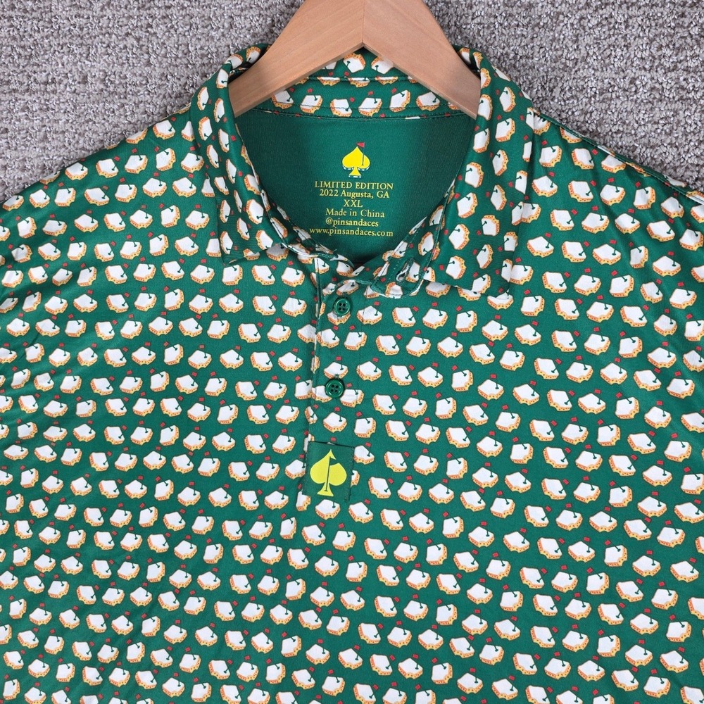Pins and Aces Limited Edition 2022 Augusta Pimento Cheese Golf Polo Mens‎ XXL